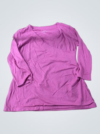 Pink Long-Sleeve Shirt with Blue Graphic