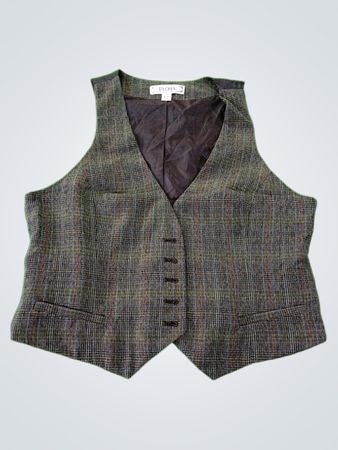 Decree Gray Plaid Vest