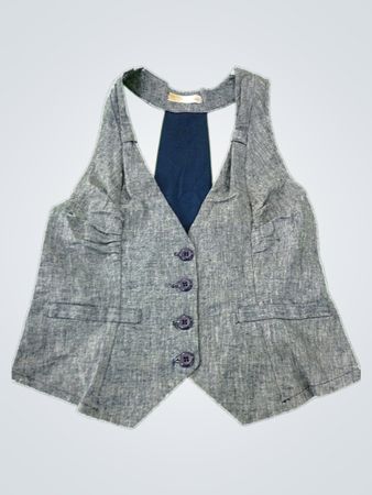 Gray Vest with Blue Tie