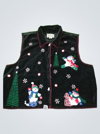 TanTrums Snowman Embroidered Vest