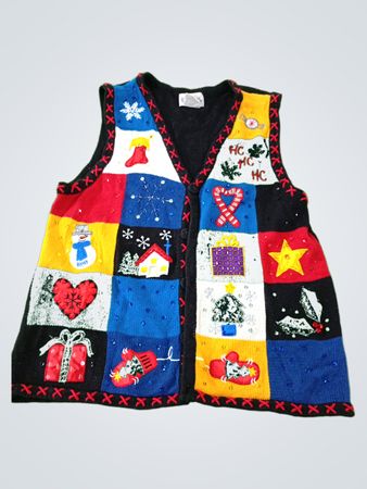 Basic Editions Holiday Knitted Christmas Vest