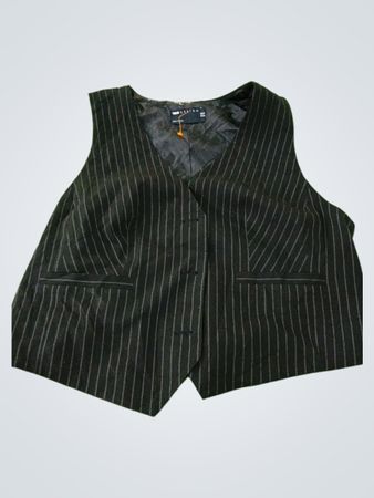 ASOS Design Black Pinstripe Vest