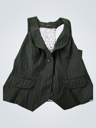 Maurices Pinstripe Peplum Vest