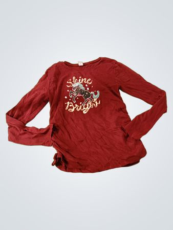 Old Navy Red Unicorn Graphic Long Sleeve Tee