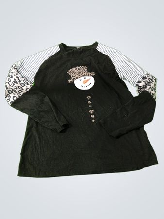 Black Snowman Graphic T-Shirt