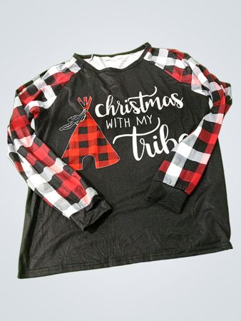 Cutematchy Christmas With My Tribe Long Sleeve Shirt