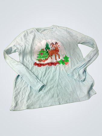 The Children's Place Light Blue Christmas Graphic Long Sleeve Shirt
