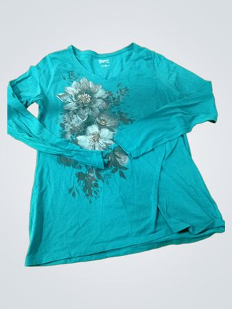 Hanes Blue Floral T-Shirt