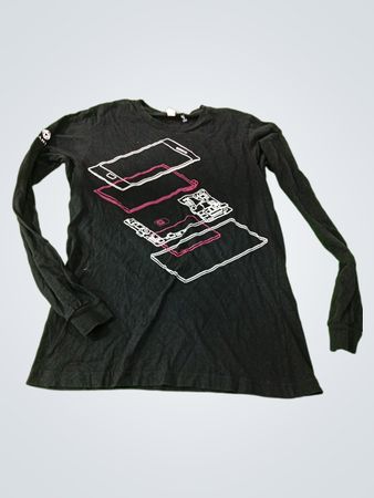 Black Graphic Long-Sleeve Shirt