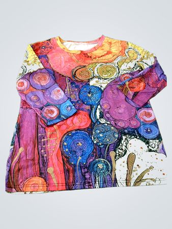 Unbranded Multicolor Abstract Print Long Sleeve Shirt