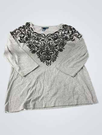 Karen Scott Gray Embellished Top