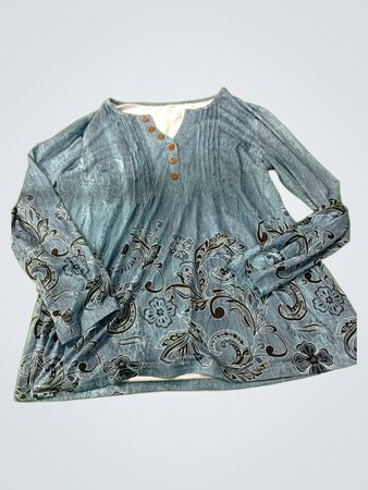Blue Floral Long Sleeve Shirt