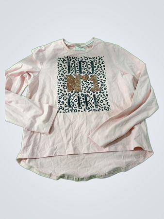 Pink Long Sleeve Shirt with Hey Girl Graphic