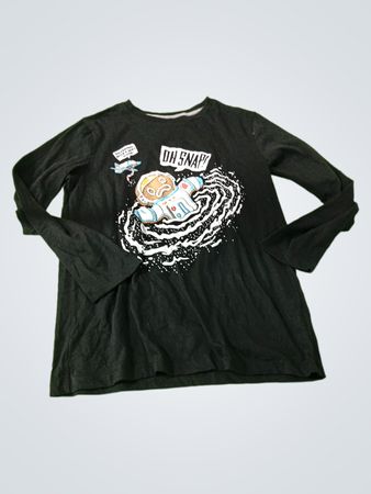 Black Graphic Long Sleeve T-Shirt