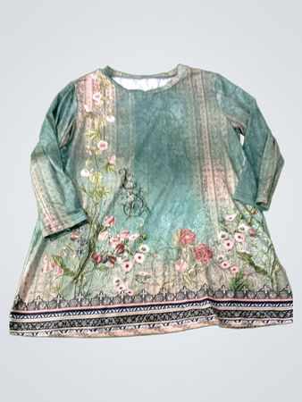 Green Floral Top