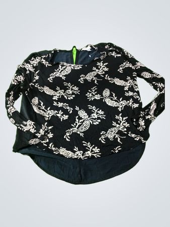 Old Navy Black Bird Print Blouse