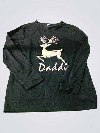Unbranded Women's Black Long Sleeve Reindeer Graphic Top XL