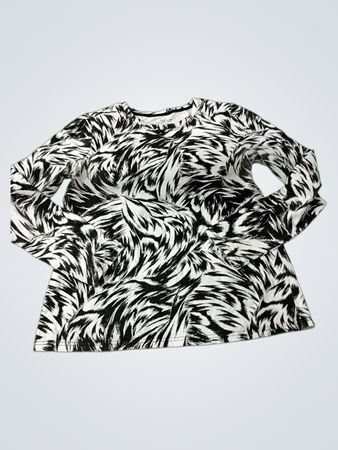 Hanna Black and White Leaf Pattern Shirt
