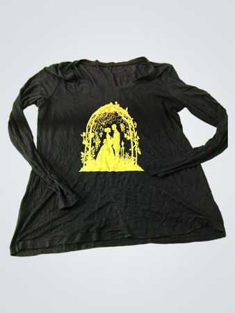 Black Long Sleeve Shirt with Yellow Graphic
