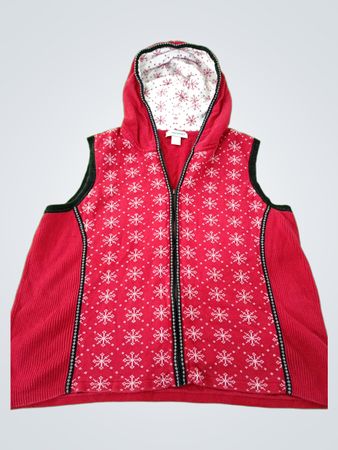 Red Snowflake Hooded Vest