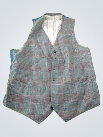 Plaid Vest with Blue Backing