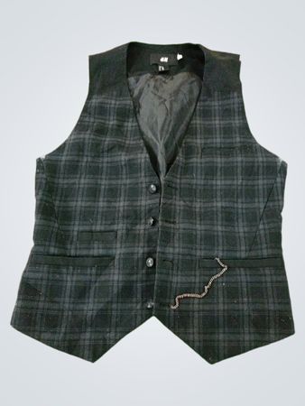 H&M Gray Plaid Vest