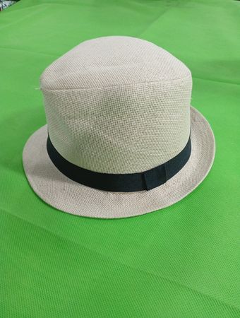 Straw Fedora Hat with Black Band