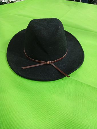 Black Cowboy Hat with Leather Band