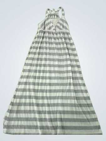 Gray and White Striped Dress