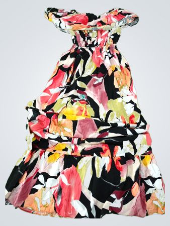 Floral Off-Shoulder Tiered Midi Dress