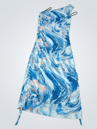 Blue and White Marble Apron