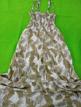 Brown and White Floral Maxi Dress
