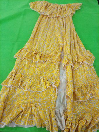 Yellow Floral Ruffled Maxi Dress