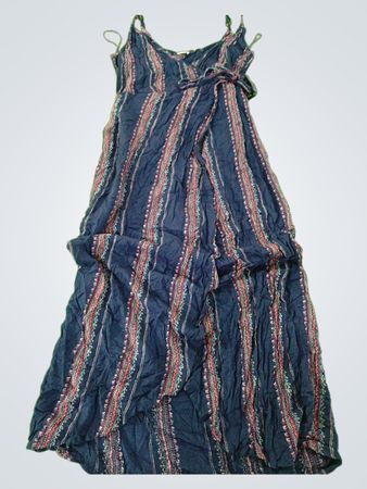 Blue Embroidered Maxi Dress