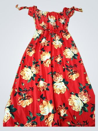 Red Floral Maxi Dress