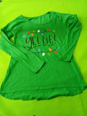 Green Long Sleeve T-Shirt with Graphic