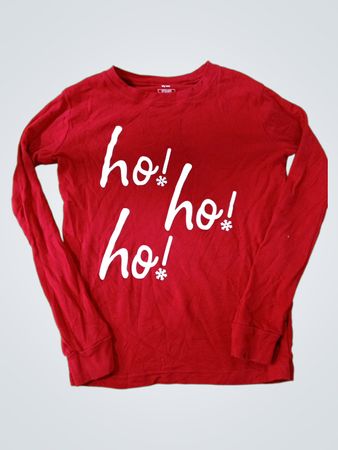 Carter's Red Long Sleeve Shirt with 'ho! ho! ho!' Design