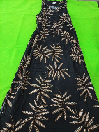 Black and Gold Floral Maxi Dress