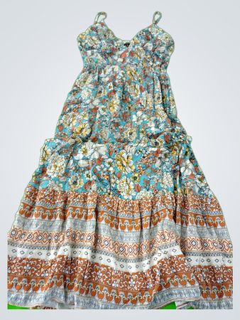 1975 Floral Tiered Maxi Dress