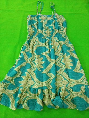 Blue and Green Floral Dress