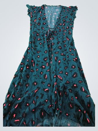 Blue Dress with Pink and Black Spots