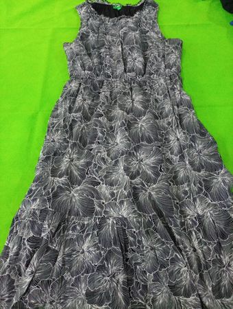 Gray Floral Pattern Dress