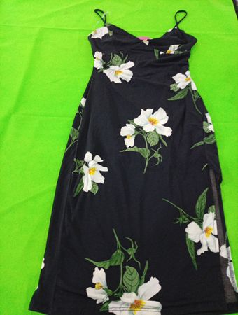 Mistyrose Floral Black Dress