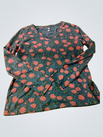 dip Floral Long Sleeve Top