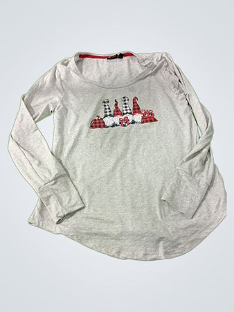 Gray Long Sleeve Shirt with Gnome Design