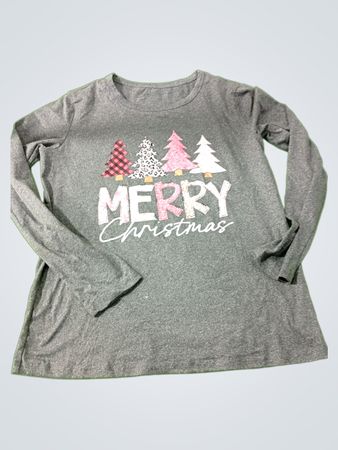 Gray Long-Sleeve Merry Christmas Shirt