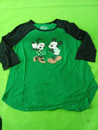 Disney Green and Black T-Shirt with Mickey Mouse Design