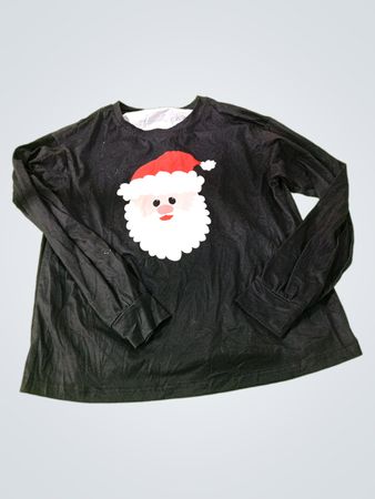Black Santa Graphic Long Sleeve Shirt