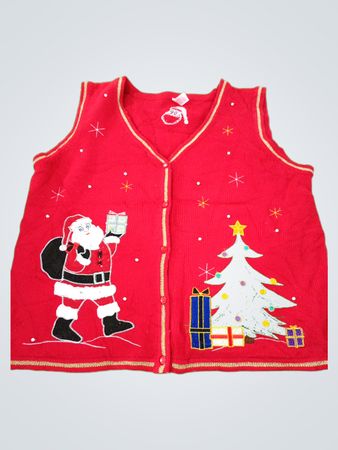 Unbranded Red Christmas Knit Vest XL
