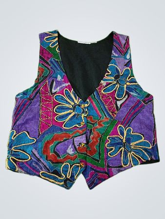 Embroidered Floral Vest
